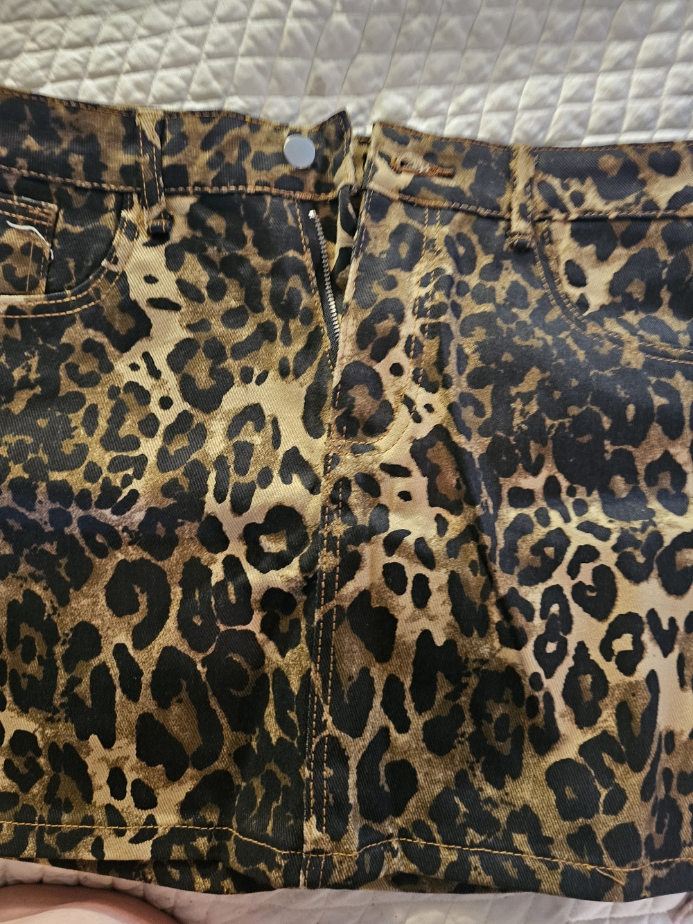 Leopard Print Mini Skirt - Brown/Black
